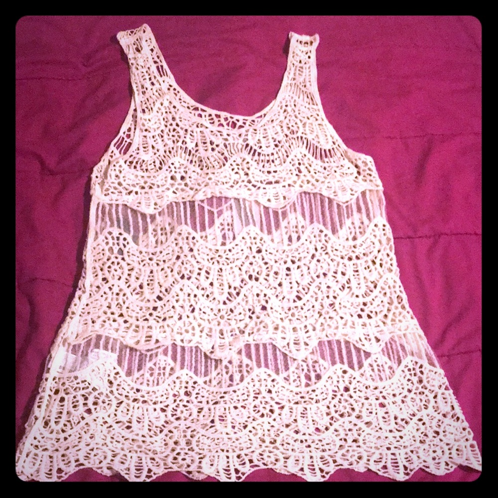 Lace bathing suit cover up